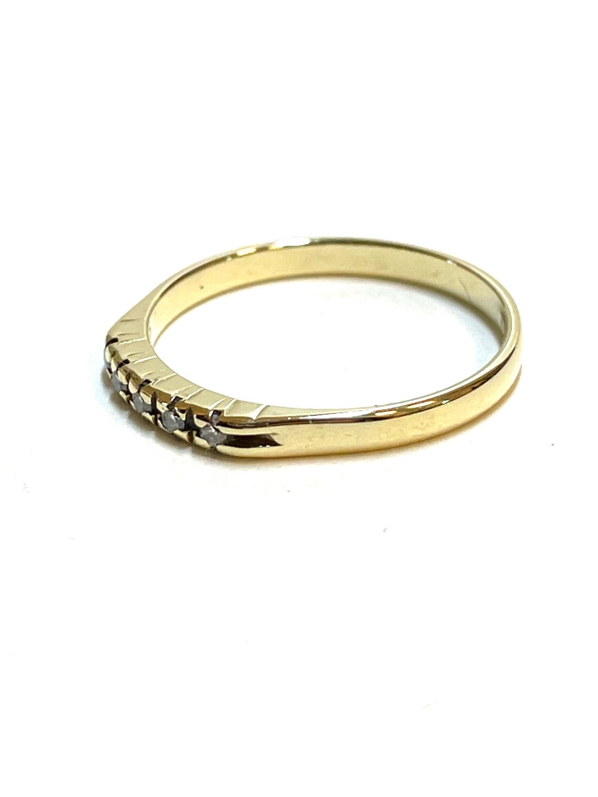 14k gouden ring met diamanten, 18 tot 19, -, -, Ophalen of Verzenden