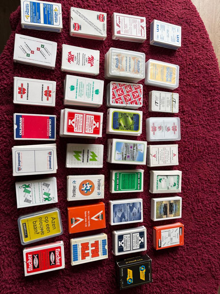 Grote collectie reclame speelkaarten (30+ sets), Een of twee spelers, Ophalen of Verzenden, Zo goed als nieuw