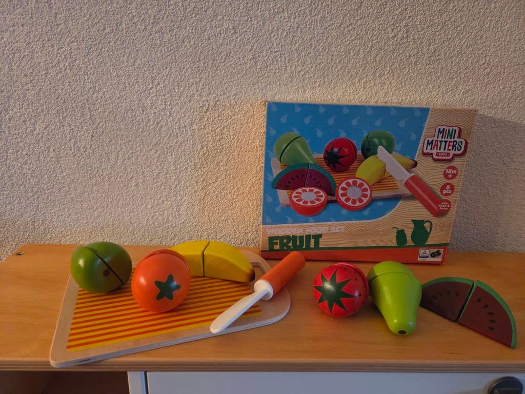 Houten Speelgoed Snij Fruit Set - Mini Matters, Ophalen of Verzenden, Zo goed als nieuw