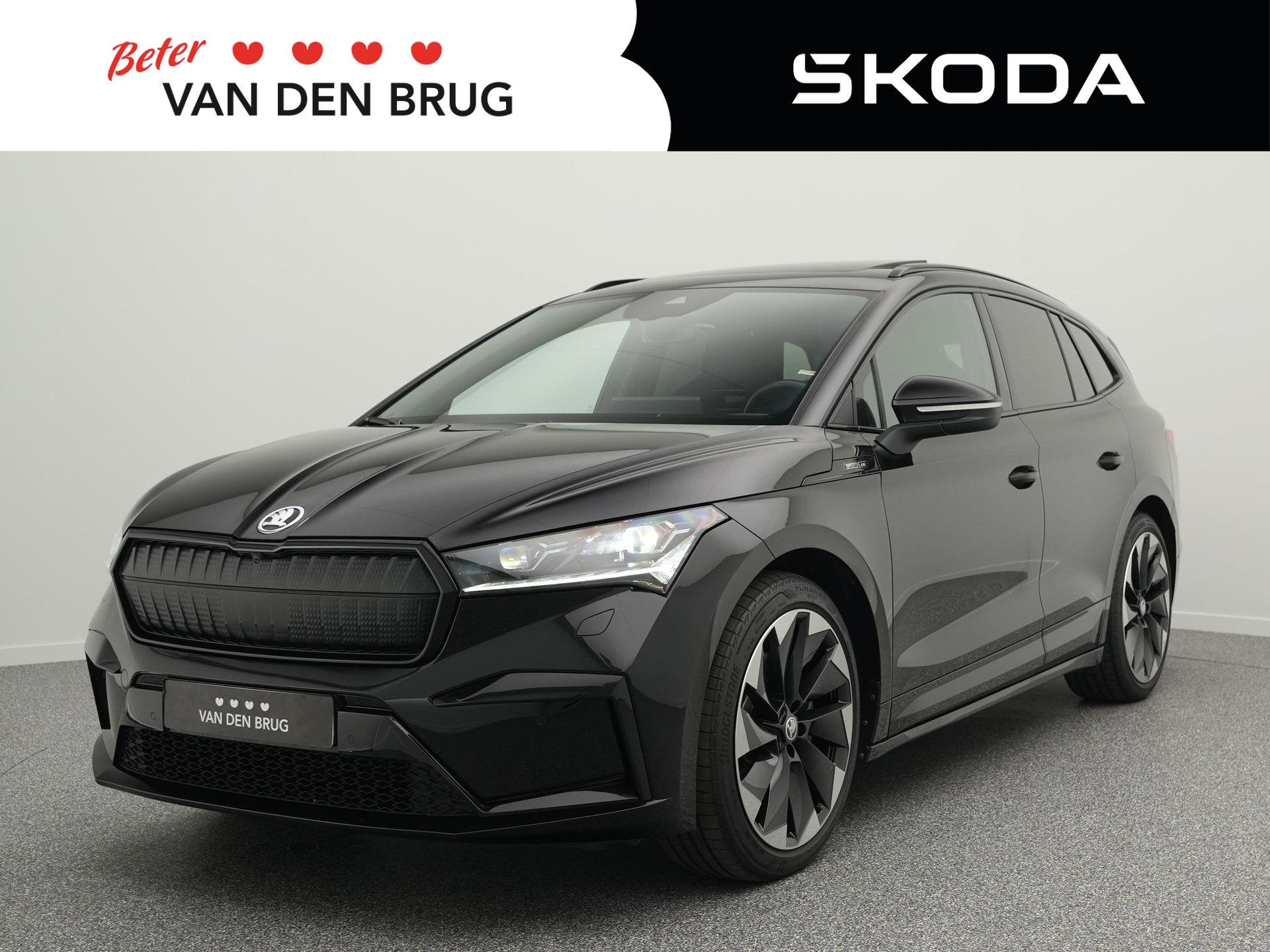 Skoda Enyaq iV 80X 265pk Sportline | SoH 91,7% | Trekhaak |, Automaat, 2095 kg, Gebruikt, Zwart