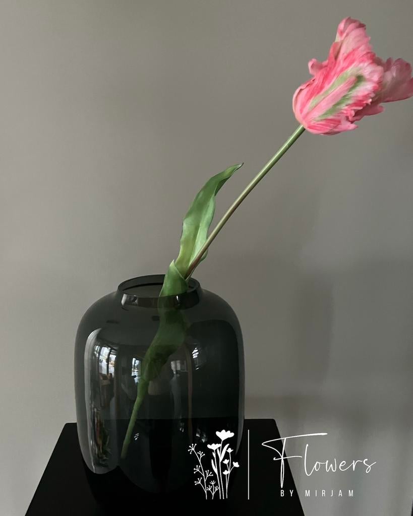 4 stuks Real touch kunst papegaaitulp XL roze, Binnen, Info@flowersbymirjam.nl, Roze, Nieuw