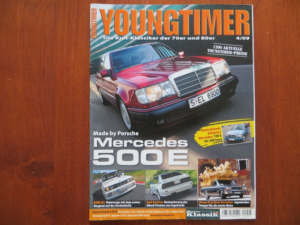 Youngtimer 4 2009 Mercedes-Benz 500 E, BMW M3 E30, Quattro, Verzenden, Nieuw, BMW