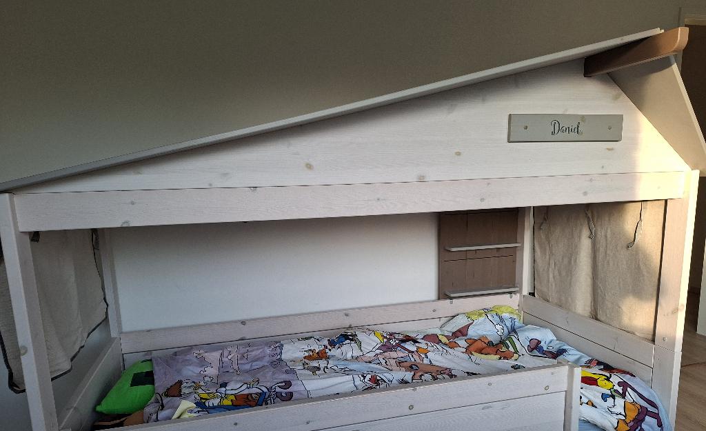 Lifetime Dakconstructie voor Hutbed Hideout – Whitewash, Kinderen en Baby's, Kinderkamer | Bedden, Zo goed als nieuw, 180 cm of meer