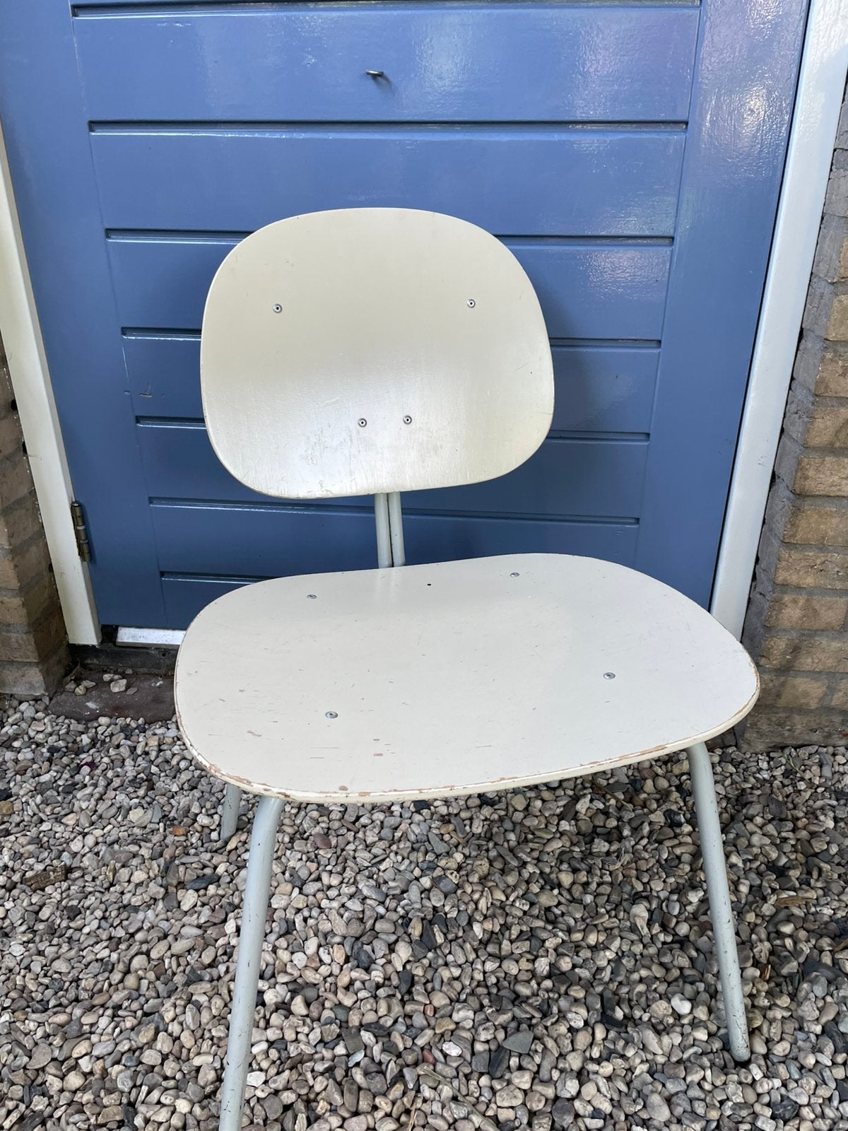 Vintage wim rietveld stoel, Ophalen, Gebruikt, Wit, Vintage