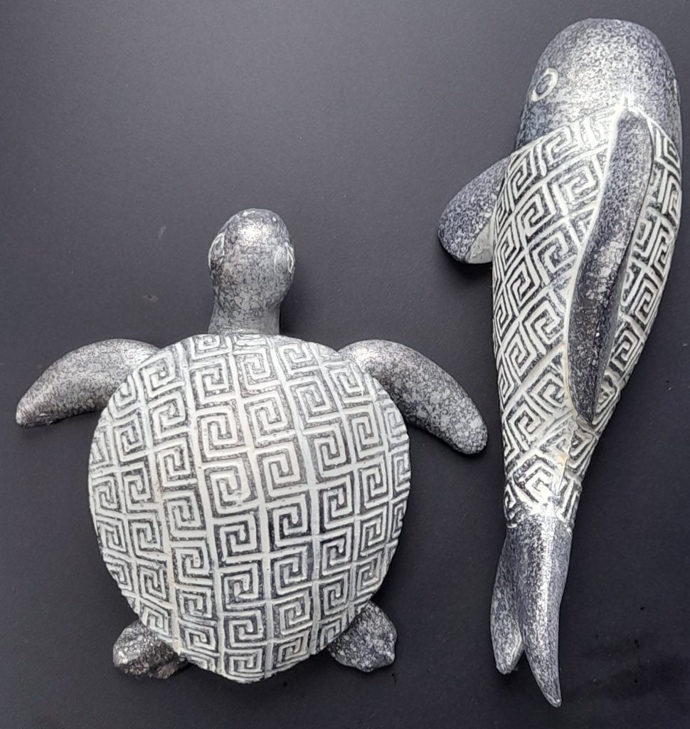 Deco Set Vis Schildpad Graniet Look Meander, Ophalen of Verzenden, Zo goed als nieuw, Dier