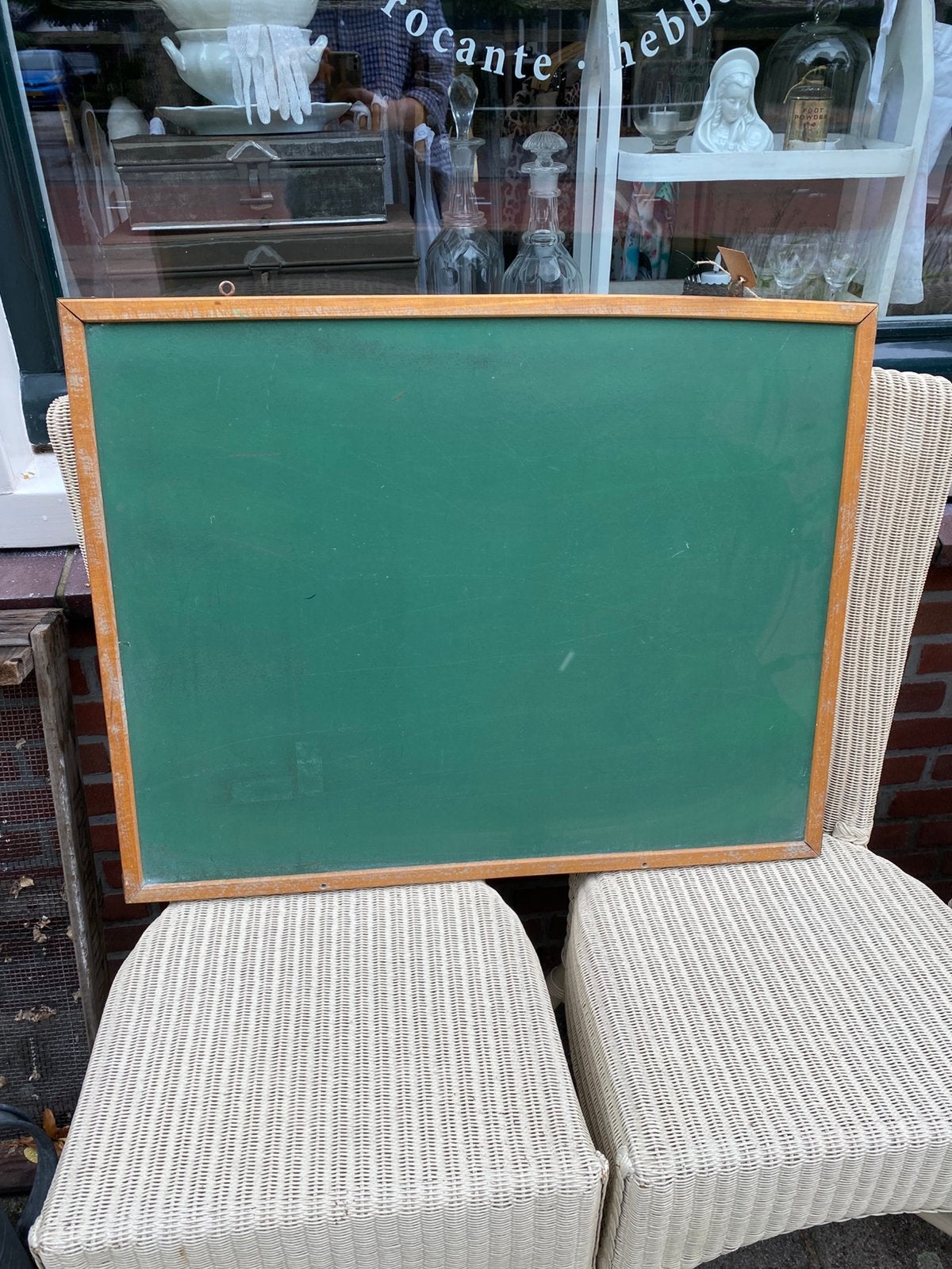 Leuk Oud Schoolbord, Vintage, Krijtbord, Brocante, Ophalen, Gebruikt, Krijtbord