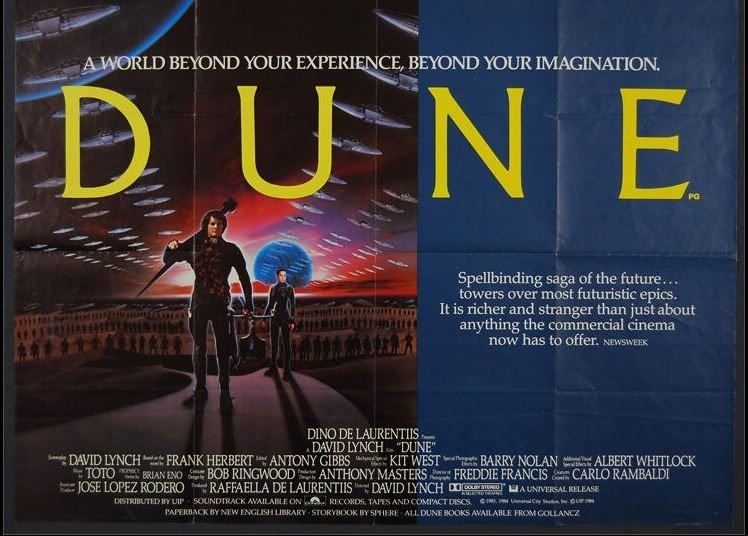 Dune (1984) FILM-POSTER met Sting, Virginia Madsen ea, Ophalen of Verzenden, Zo goed als nieuw, A1 t/m A3, Film en Tv