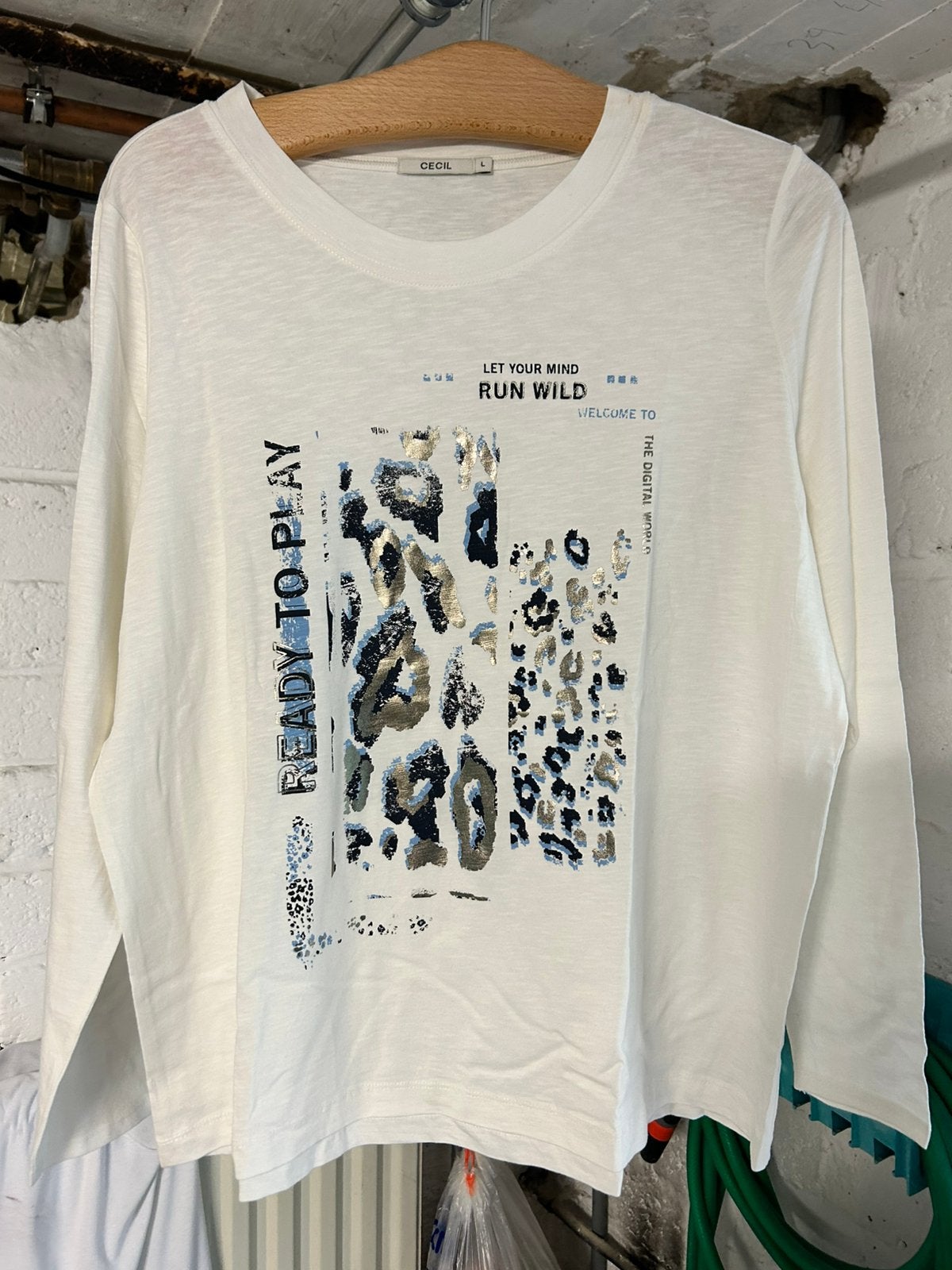 T-shirt lange mouw Cecil maat L ongedragen, Ophalen of Verzenden, Zo goed als nieuw, Lange mouw