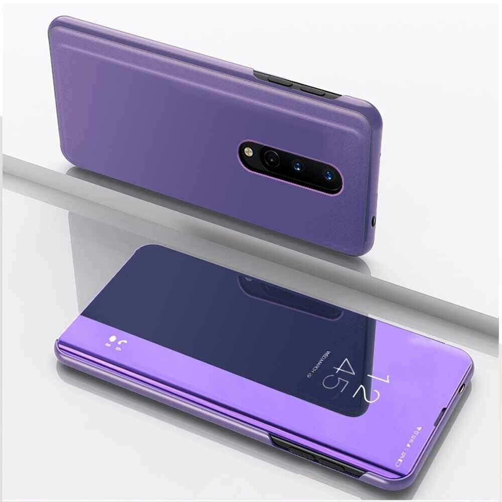 Clear View Stand Cover Set voor OnePlus 7/ 6T _ Paars blauw, Verzenden, Nieuw, Hoesje of Tasje