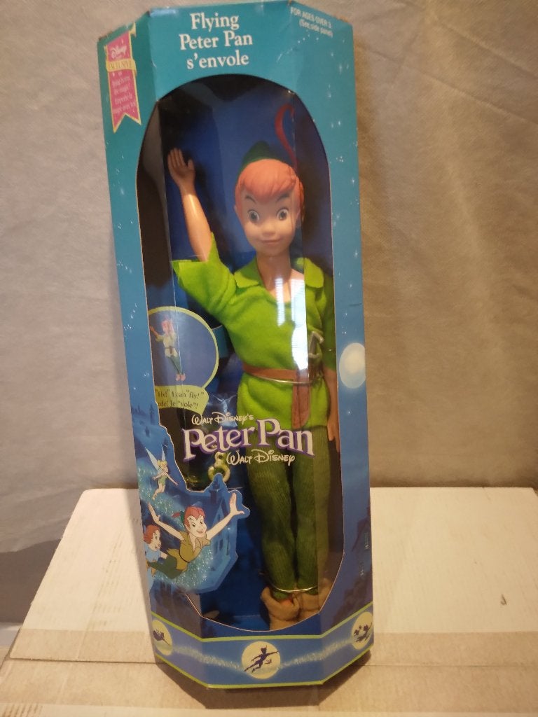 Disney Flying Peter Pan figuur in ongeopende doos 1993, Verzamelen, Ophalen of Verzenden, Peter Pan of Pinokkio, Nieuw, Beeldje of Figuurtje