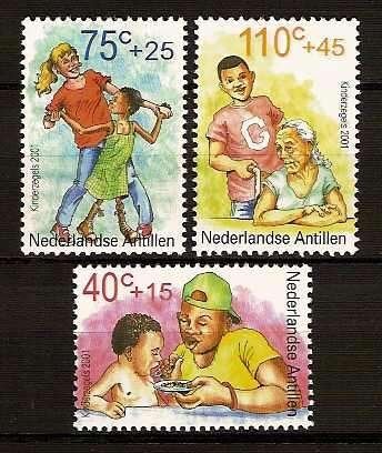 Nederlandse Antillen 1371/3 postfris Kinderpostzegels 2001, Ophalen of Verzenden, Na 1940, Postfris