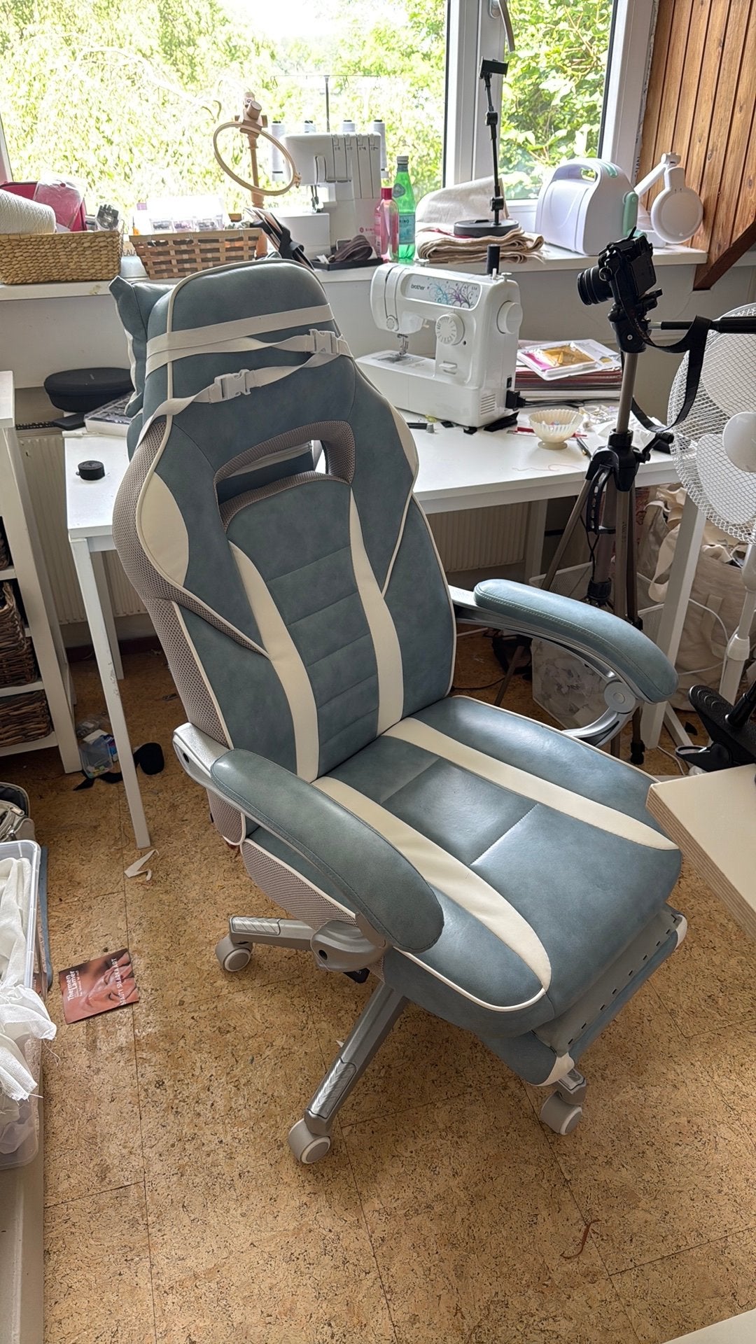 Songmics office chair | gaming chair, Huis en Inrichting, Blauw, Ophalen of Verzenden, Zo goed als nieuw, Gaming bureaustoel