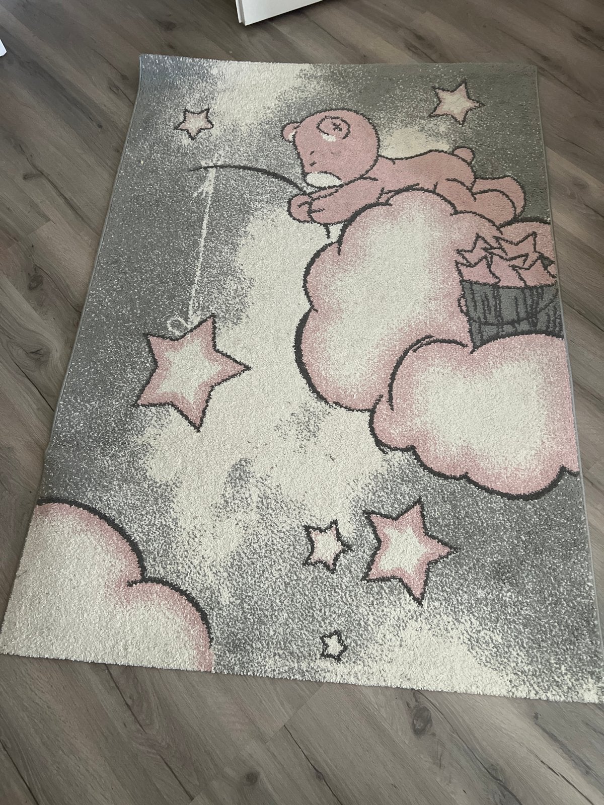 Hoogwaardig Beren Tapijt voor Meisjes - Roze/Grijs, Ophalen, Gebruikt, 100 tot 150 cm, Roze