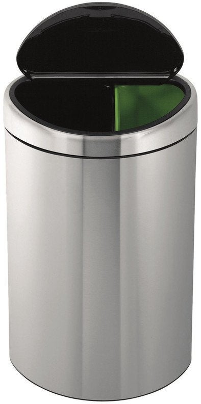 Brabantia Touch Bin met Recycle afvalemmer 23/10 Matt Steel, 40 liter of meer, Ophalen of Verzenden, Gebruikt, Rvs