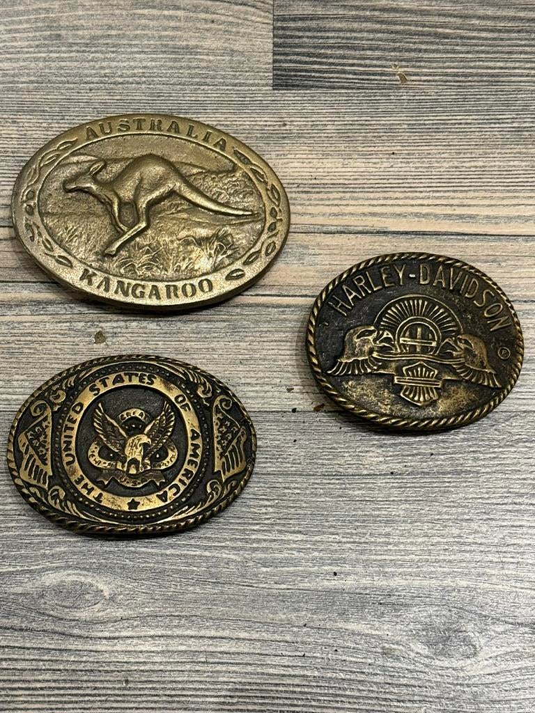 Lot vintage gespen. Harley Davidson, Australia en USA, Ophalen of Verzenden, Overige kleuren, Minder dan 95 cm