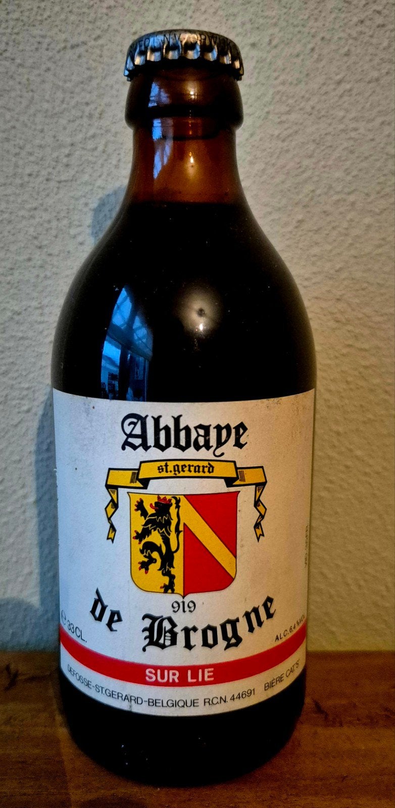 Volle fles Abbaye de Brogne bier  Sur Lie st. Gérard, België, Verzamelen, Ophalen of Verzenden, Zo goed als nieuw, Flesje(s), Overige merken