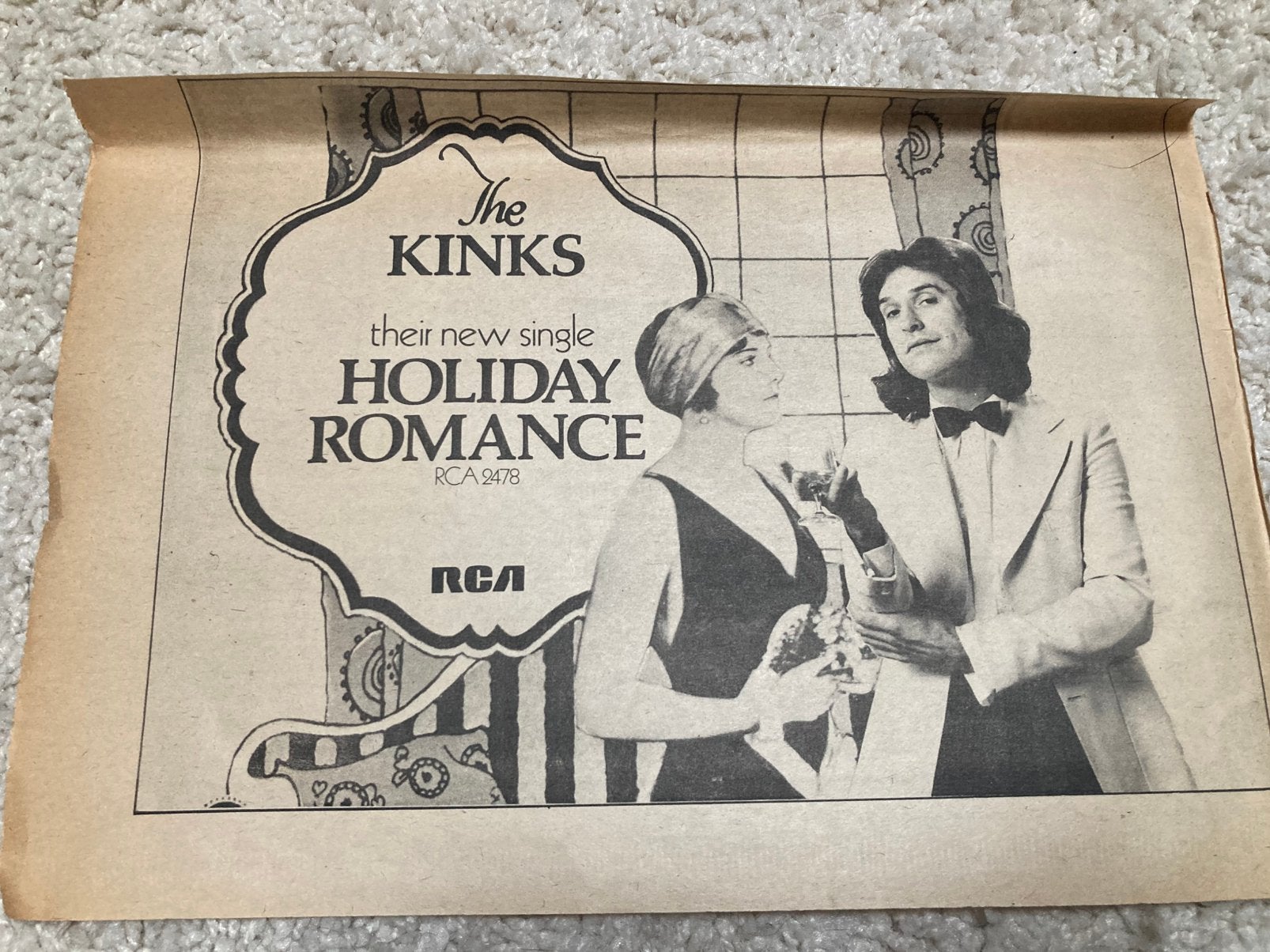 Paginagrote A4 advertentie KINKS Holiday Romance, Ophalen of Verzenden, Zo goed als nieuw