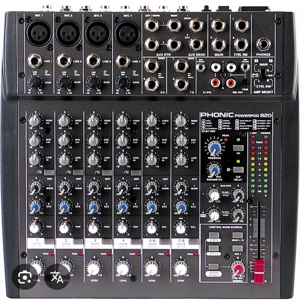 Phonic Powerpod 820 powermixer., Ophalen of Verzenden, Gebruikt