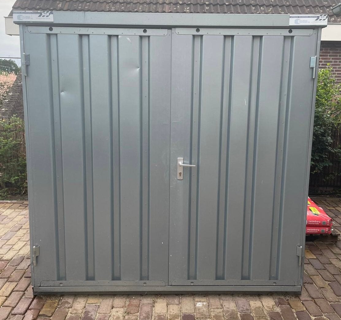Materiaal container / berging 2x2 merk Bos, Tuin en Terras, Ophalen, Zo goed als nieuw, Metaal, Containerberging