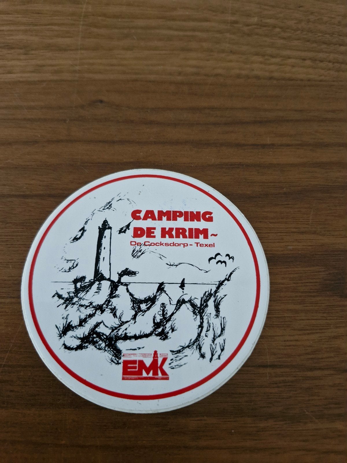 1204 Sticker Camping De Krim Texel - 9,5 cm doorsnede, Ophalen of Verzenden, Nieuw, Overige typen
