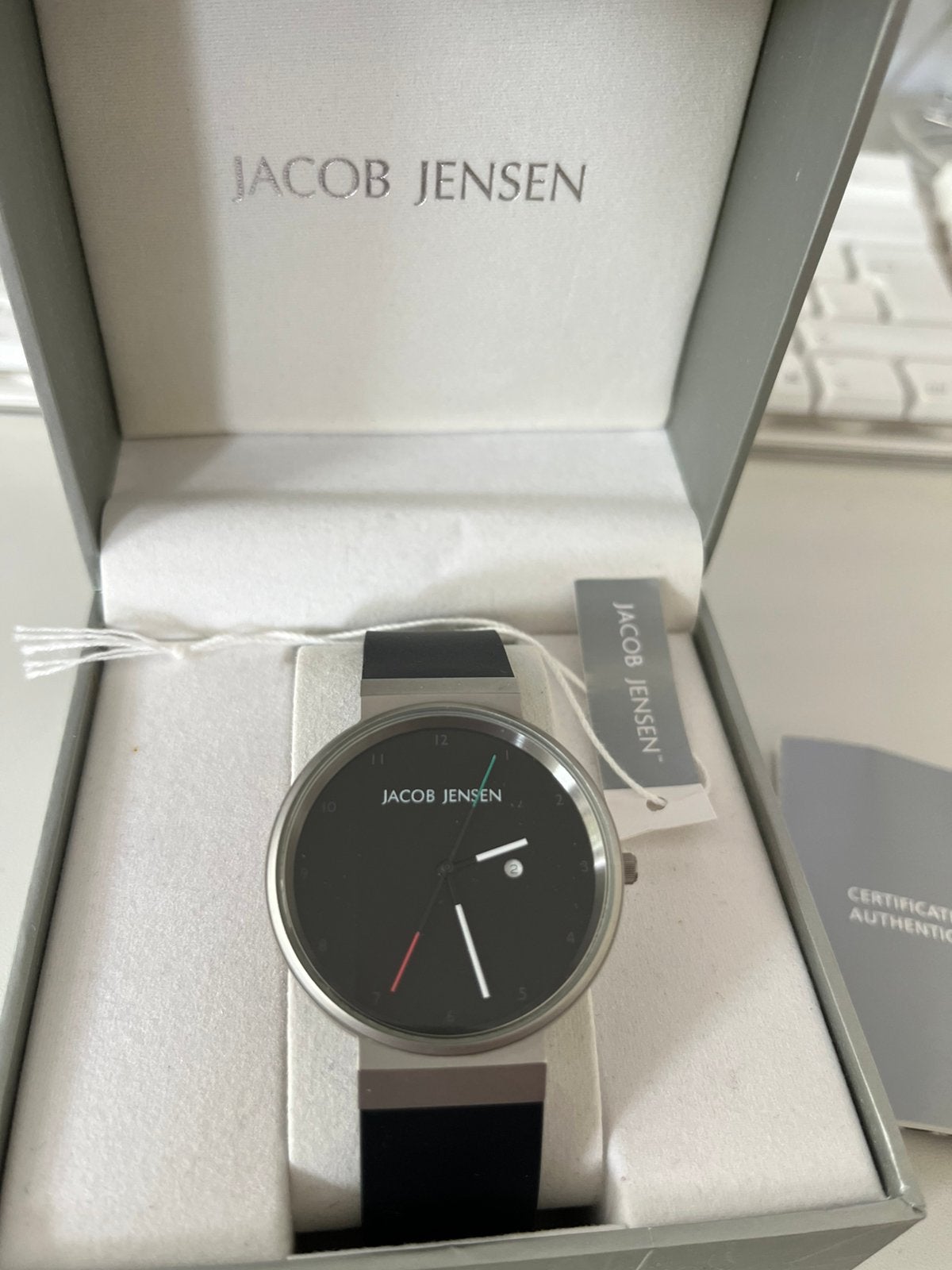Jacob jensen 702 horloge, Sieraden, Tassen en Uiterlijk, Horloges | Heren, Overige merken, Staal, Polshorloge, Kunststof