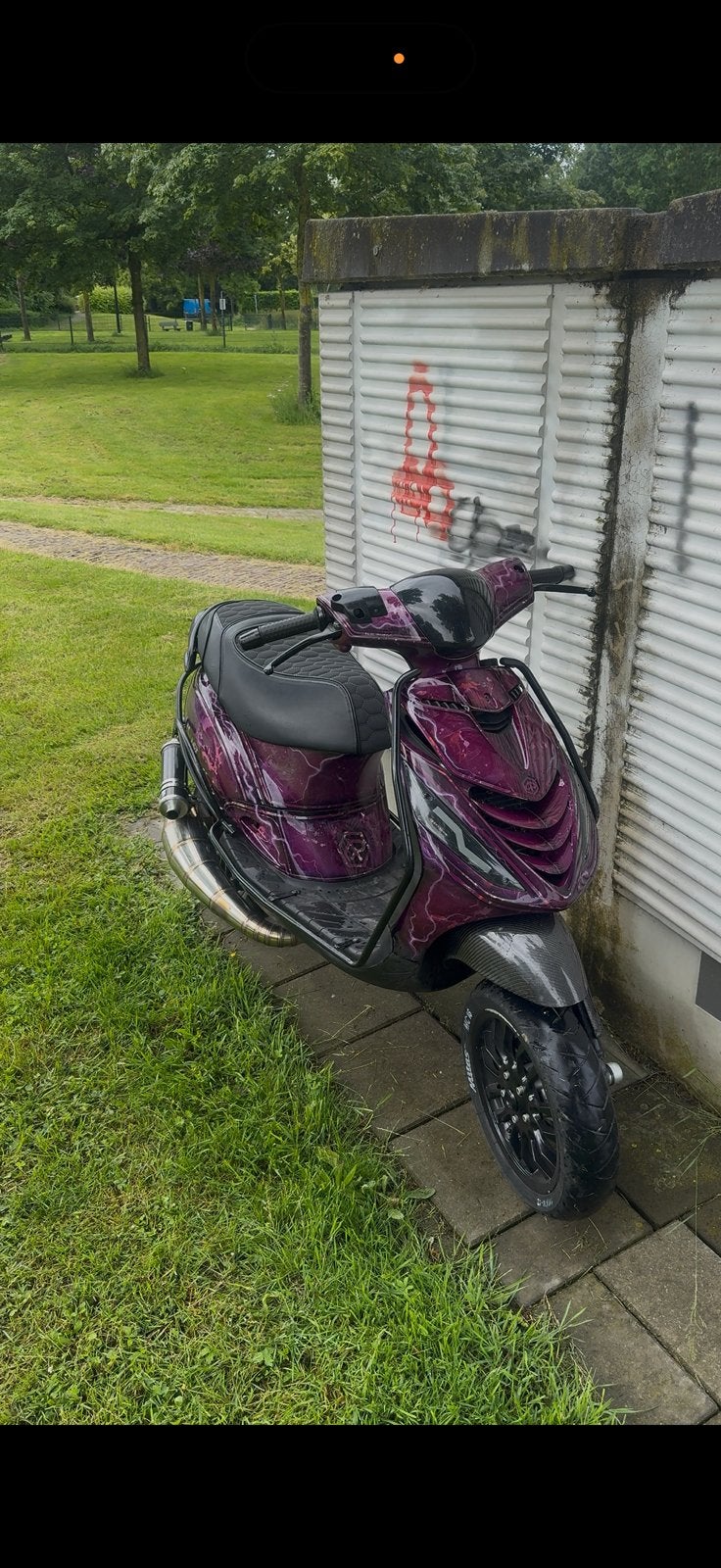 Ht race carbon uitlaat teruil 125/180cc, Ophalen of Verzenden, Zo goed als nieuw, Tweetakt, Zip
