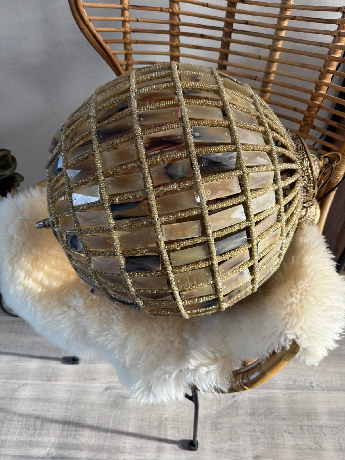 PTMD Sparkle Brown hanglamp 50 cm – type 665844, Huis en Inrichting, Ophalen, Zo goed als nieuw