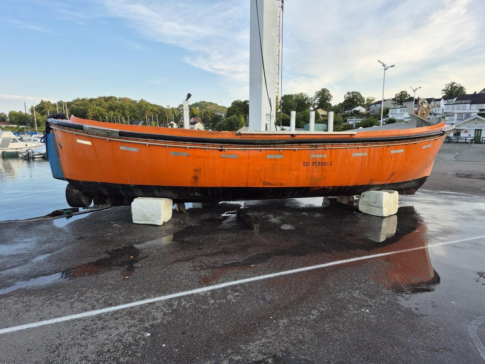 Harding 8,5 reddingssloep – casco – zonder motor, Watersport en Boten, Ophalen, Gebruikt, Geen motor, Polyester