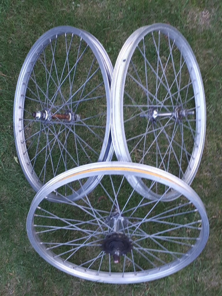 Jaren 90 wielen BMX kinderfiets gebruikt, 2 vóór + 1 achter, Fietsen en Brommers, Wiel, Gebruikt, Remerx, BMX
