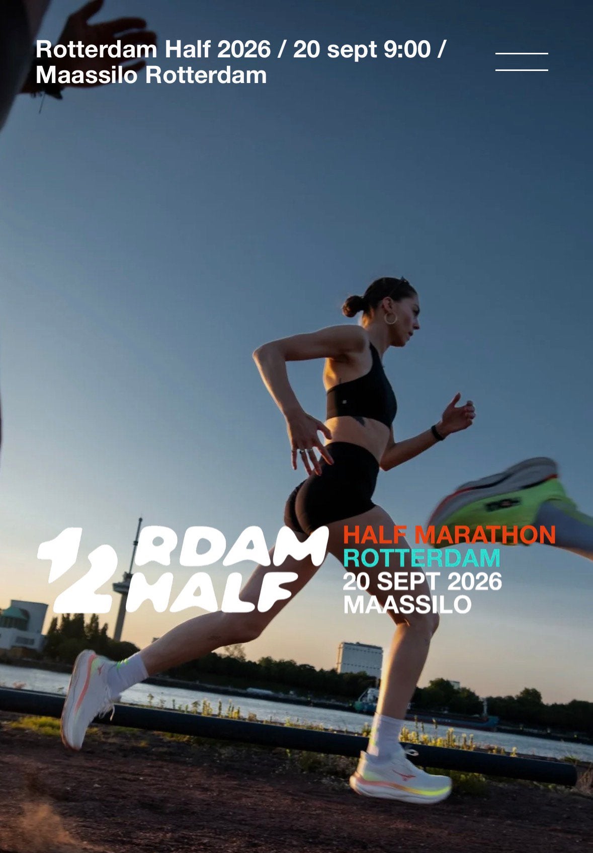 Startbewijs Rotterdam Half Marathon  20 september, Eén persoon