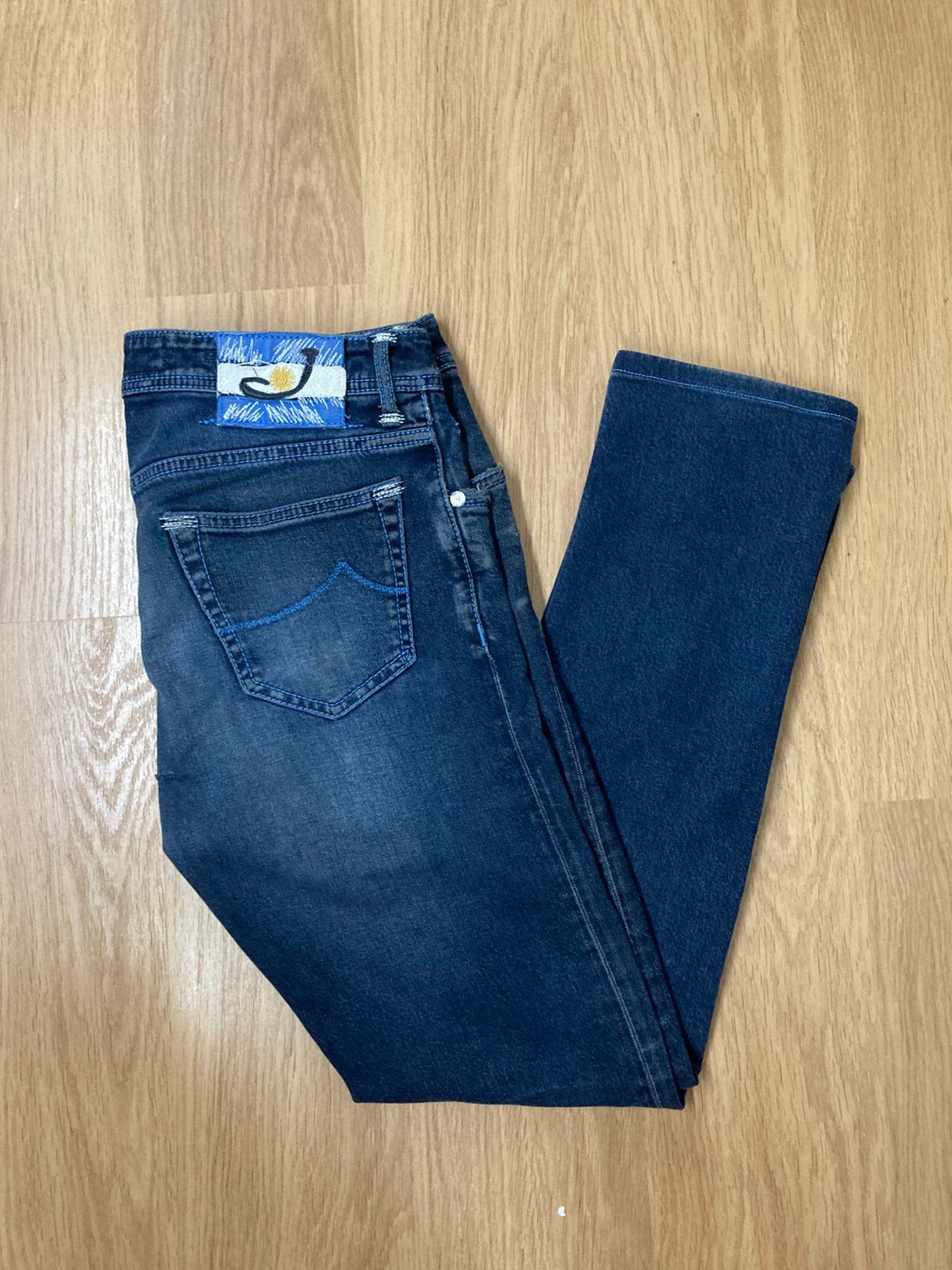 Jacob Cöhen Argentina Jeans - 31 - Navy - Argentina patch, Blauw, W32 (confectie 46) of kleiner, Ophalen of Verzenden, Zo goed als nieuw