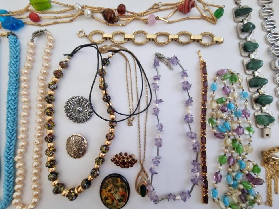 Partij oude sieraden,alles samen, zie omschrijving, Sieraden, Tassen en Uiterlijk, Antieke sieraden, Verzenden, Overige materialen