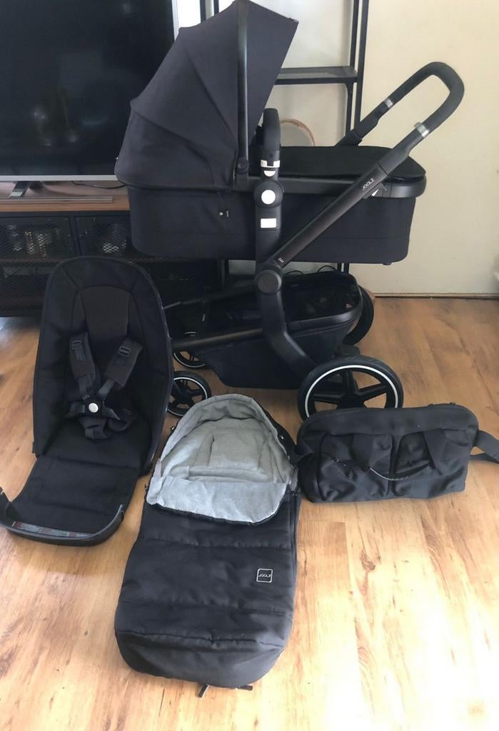 Joolz Day plus all black kinderwagen met reiswieg en zitje, Overige merken, Gebruikt, Joolz, Ophalen of Verzenden