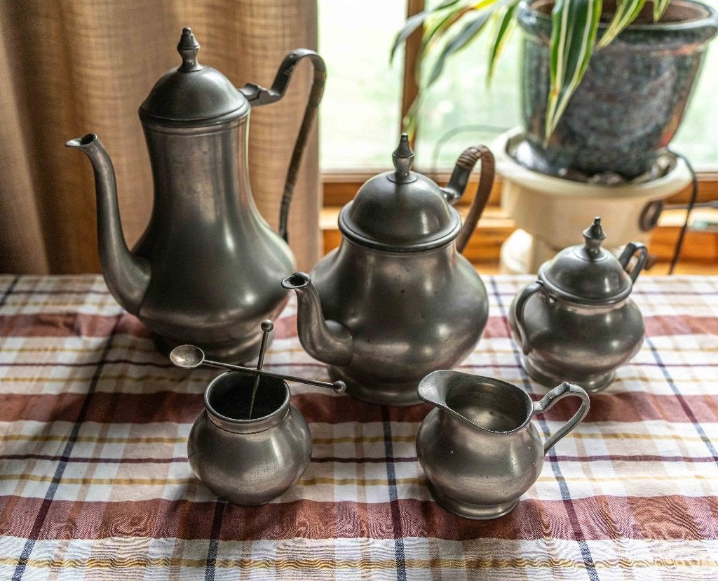 Vintage tinnen koffie en thee set, Ophalen