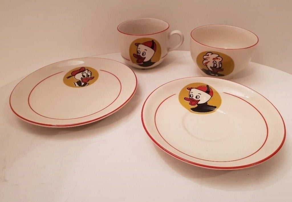 Chodziez poland ontbijtset '70 Oma Duck Dagobert, Ophalen of Verzenden, Donald Duck, Zo goed als nieuw, Servies