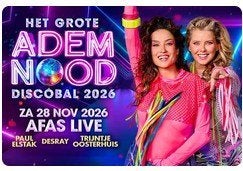 Ticket Ademnood DiscoBal 28 nov Katja Schuurman, Eén persoon, November