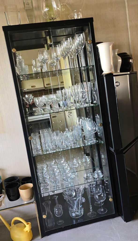 Vitrine kast met glazen planken., Ophalen, 50 tot 100 cm, 150 tot 200 cm, 25 tot 50 cm