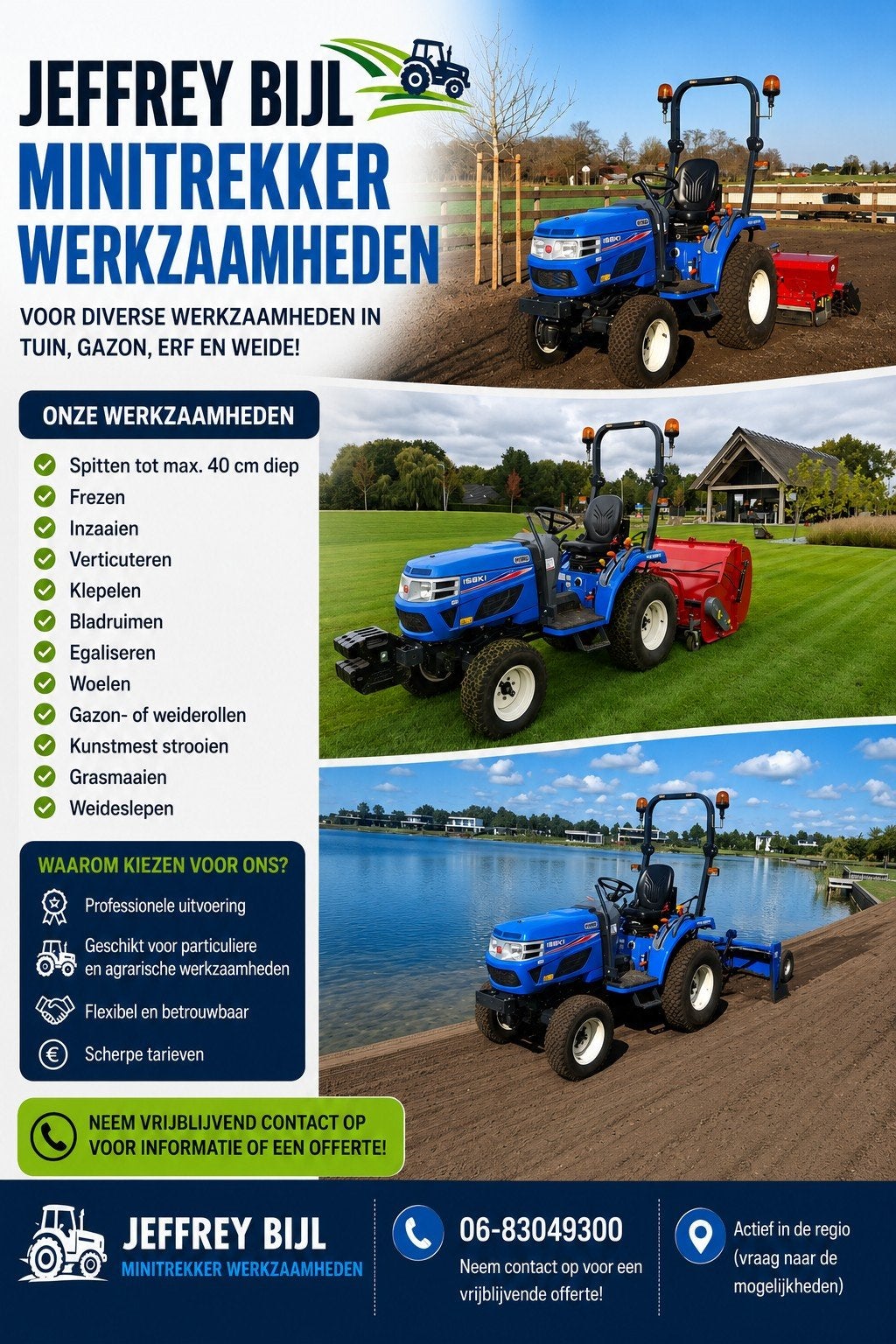 Minitrekker werkzaamheden miniloonwerk, Ophalen of Verzenden