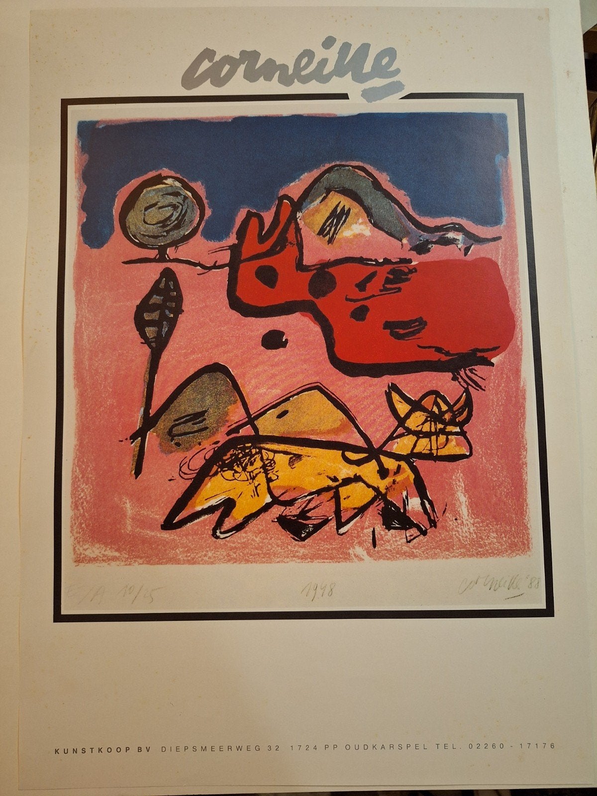 Corneille poster - gesigneerd en genummerd (1988), Ophalen of Verzenden, A1 t/m A3