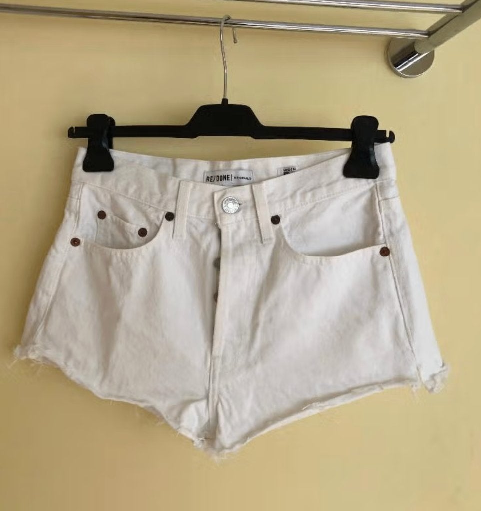 Re/done Originals shorts in worn white mt 25, Kort, Verzenden, Wit, Maat 34 (XS) of kleiner