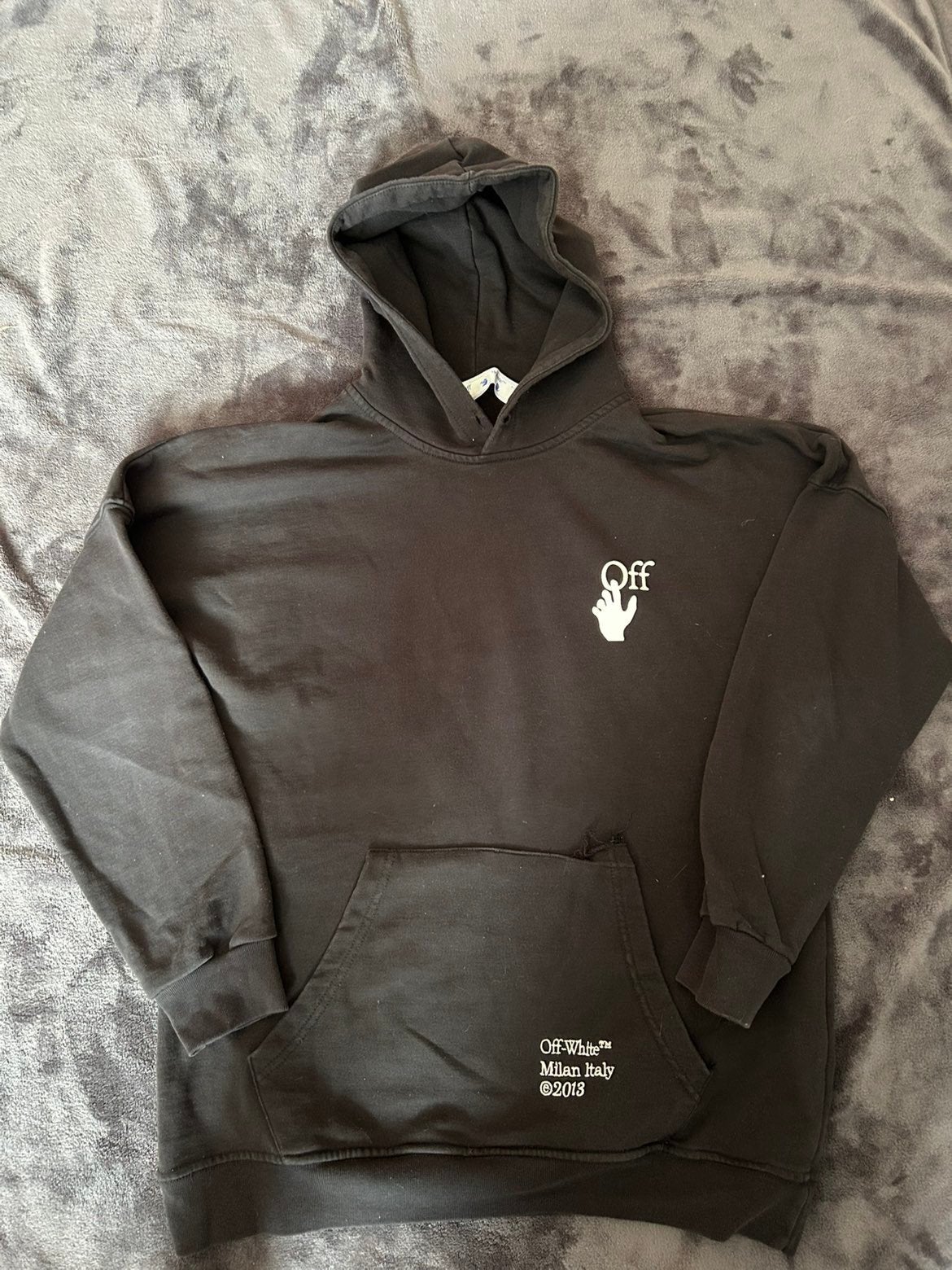 Off-White Caravaggio Arrow Black Hoodie, Ophalen of Verzenden, Zo goed als nieuw, Maat 56/58 (XL), Zwart