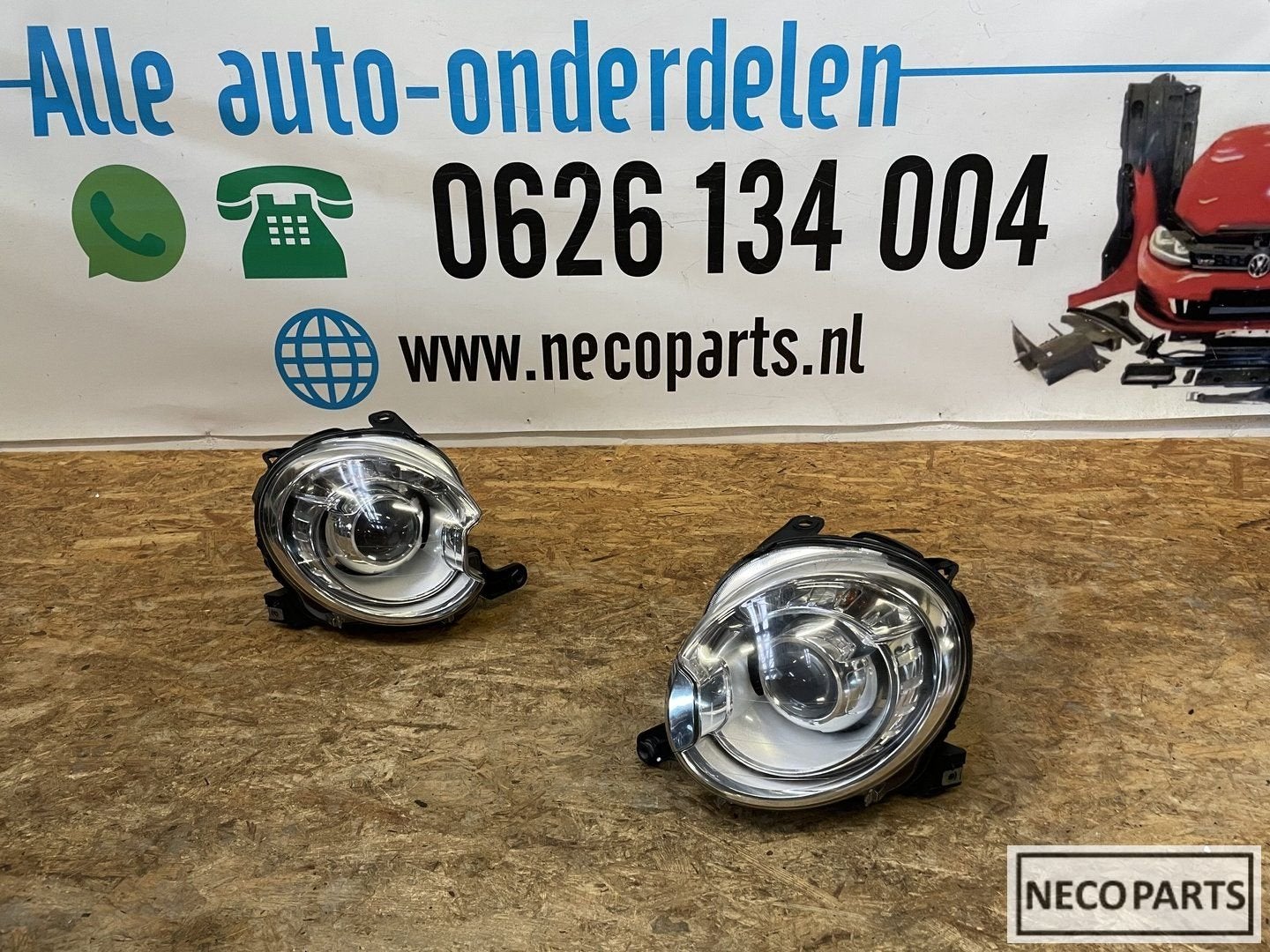 FIAT 500 XENON KOPLAMP KOPLAMPEN COMPLEET ORIGINEEL, Auto-onderdelen, Verlichting, Gebruikt, -, -, Ophalen of Verzenden