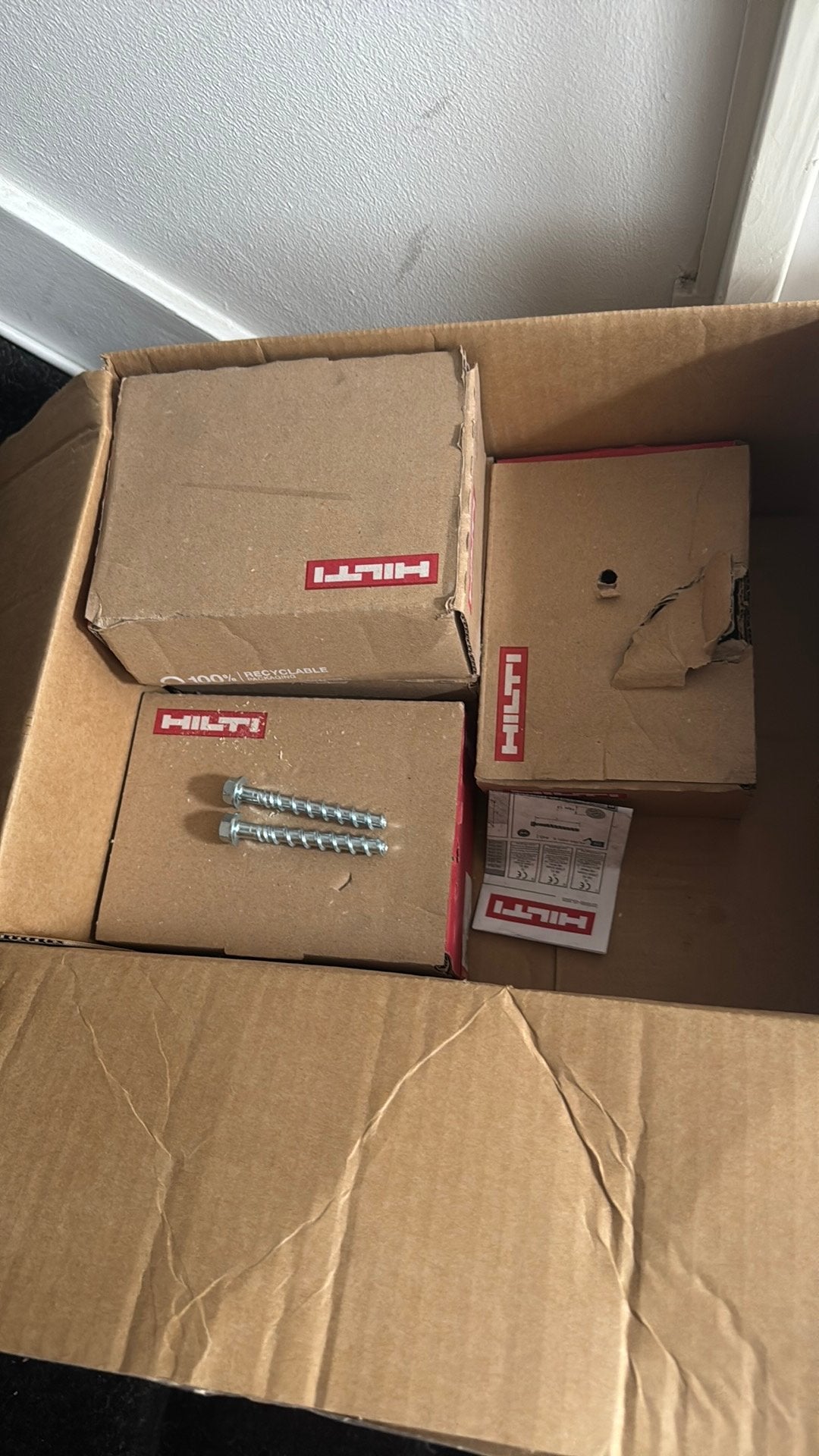 Hilti Hus 4 betonbouten /ankers 7,5x8cm, 50 tot 100 mm, Nieuw, Ophalen of Verzenden, Rvs