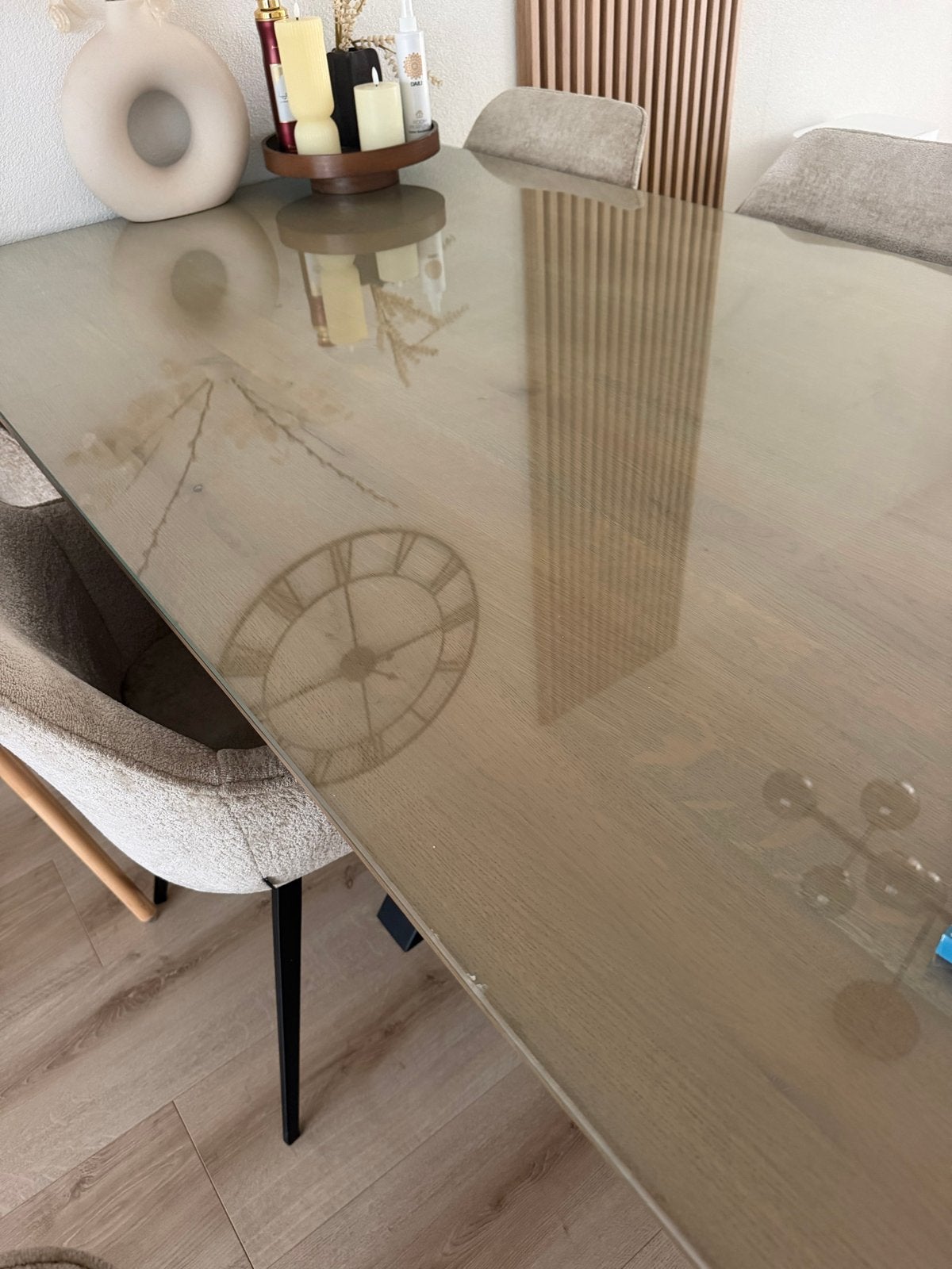 Eiken eettafel met zwarte stalen poten (6 personen), Ophalen, Gebruikt, Vijf personen of meer, Eikenhout