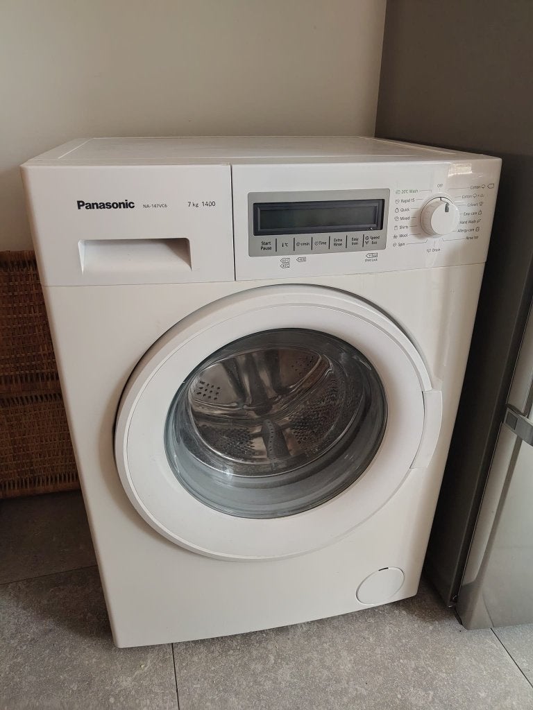 Wasmachine Panasonic NA-147VC6, Ophalen, Gebruikt, Voorlader, 85 tot 90 cm
