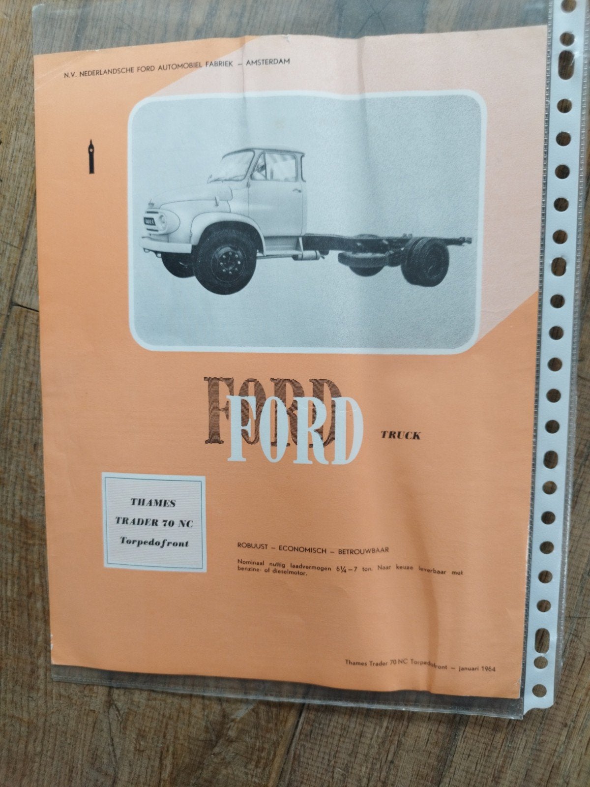 Ford Thames Trader 70 NC Torpedofront folder 1964, Gelezen, Ford, Ophalen of Verzenden, Ford