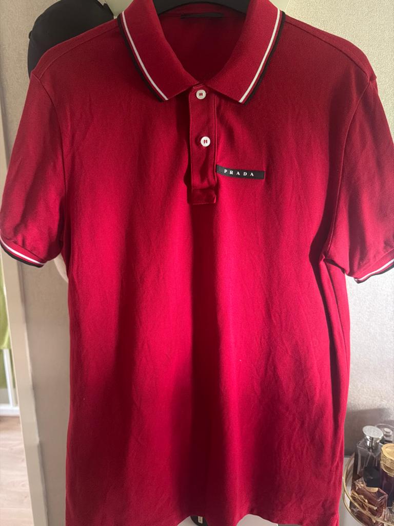 Prada Polo Shirt Rood Maat L, Kleding | Heren, Ophalen of Verzenden, Nieuw, Maat 52/54 (L), Rood