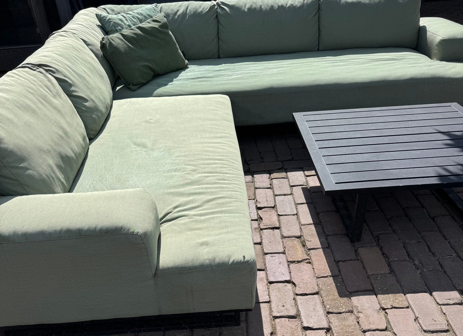 Sunbrella all weather loungeset 260 X 260 incl tafel, Ophalen, Overige materialen, Gebruikt, Bank