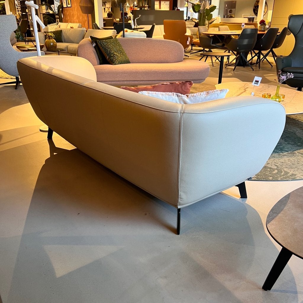 Leolux Flint 3-zitsbank | leer Senso Thunder, Leolux, Info@leolux.nl, Ophalen of Verzenden, Rechte bank