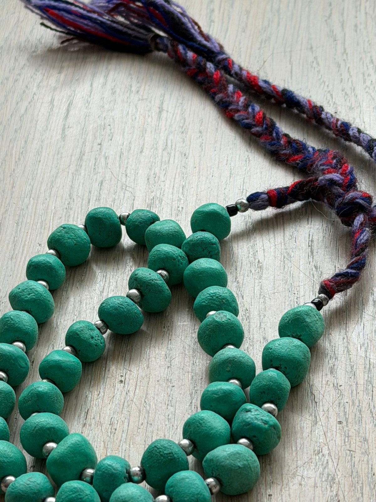 Amazonite berber aardewerk ketting uit Marokko, Verzenden, Zo goed als nieuw, Overige materialen